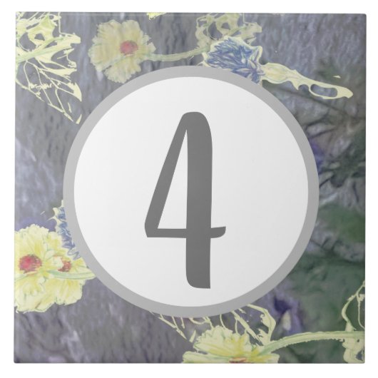 WildflowerMenagerie House Digit独身の番号 タイル (正面)