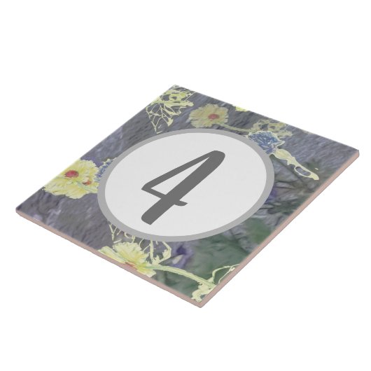 WildflowerMenagerie House Digit独身の番号 タイル (側面)