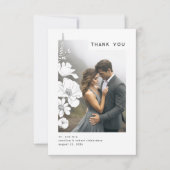 Wildflowersエレガントモダン結婚のThank You写真 サンキューカード (正面)