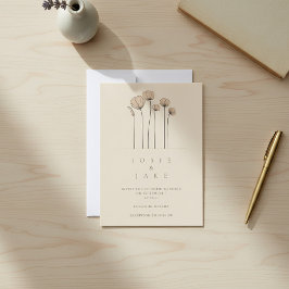 WIldflowersシンプル結婚式招待状ミュートされたトーン 招待状