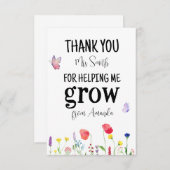 wildflowers夏の先生感謝ありがとう サンキューカード (正面/裏面)