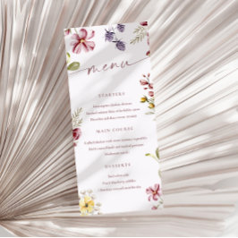 Wildflowers書道フローラメニューカード メニュー