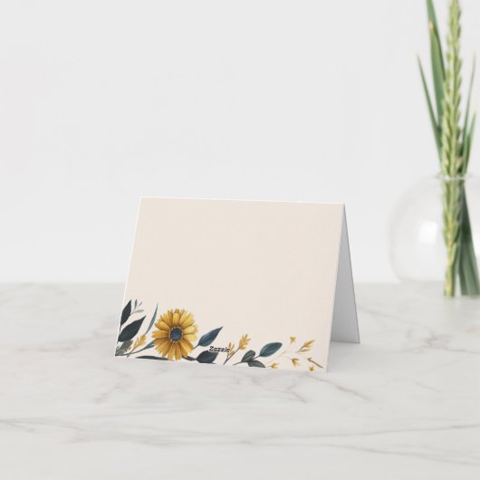 Wildflowers私の法エレガントのベージュの父結婚の カード (裏面)