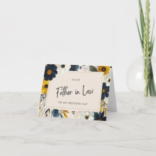 Wildflowers私の法エレガントのベージュの父結婚の カード (正面)