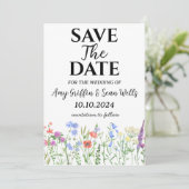 wildflowers秋日付カードを保存 招待状 (スタンド正面)