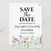 wildflowers秋日付カードを保存 招待状 (正面/裏面)