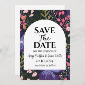 wildflowers秋日付カードを保存 招待状 (正面/裏面)