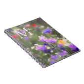 Wildflowers カスタム 名前 モノグラム  ノートブック (右側)