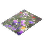 Wildflowers カスタム 名前 モノグラム  ノートブック (左側)