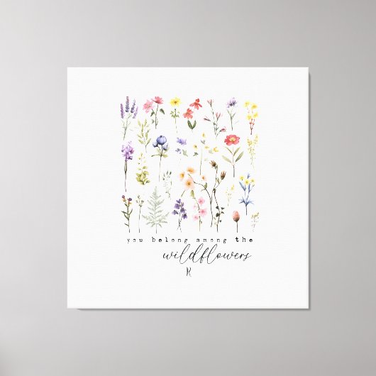 Wildflowers 引用文 サブリメーション 水彩画 キャンバスプリント (正面)