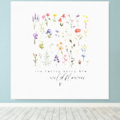 Wildflowers 引用文 サブリメーション 水彩画 キャンバスプリント (インサイチュ (ウッドフロア))