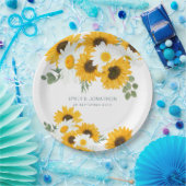 Wildflowers 素朴 Sunflowers Names Date結婚's ペーパープレート (パーティー)