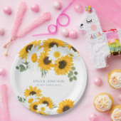 Wildflowers 素朴 Sunflowers Names Date結婚's ペーパープレート (パーティー)