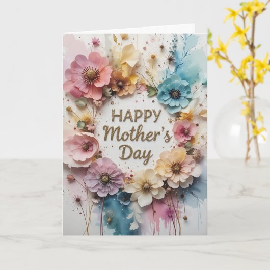 Wildflowers 3D Mother´s Day カード (黄色い花)