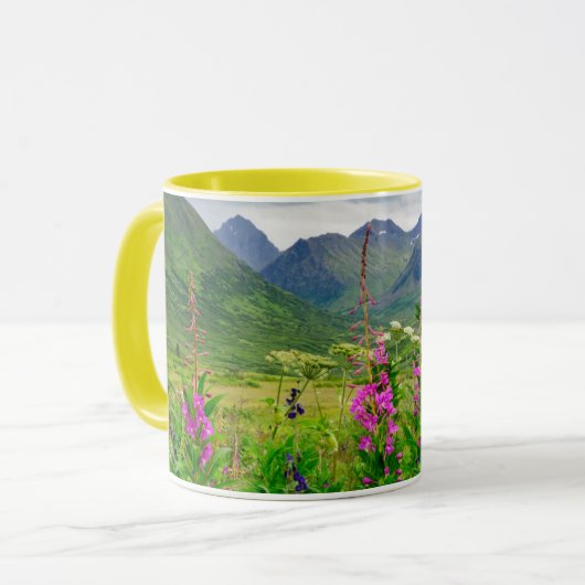 Wildflowers Alaskan Valley マグカップ (正面左)