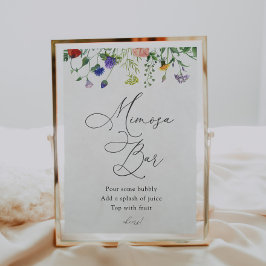 Wildflowers and Bees Mimosa Bar Sign ポスター