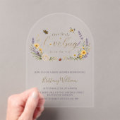 Wildflowers and Bugs Minimalist Baby Shower アクリル招待状 (インサイチュ (ポータブル))