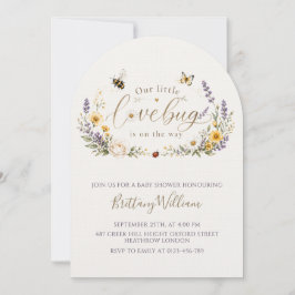 Wildflowers and Bugs Minimalist Baby Shower 招待状