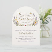 Wildflowers and Bugs Minimalist Baby Shower 招待状 (スタンド正面)