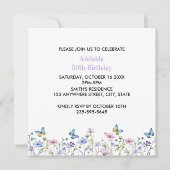 Wildflowers and Butterflies Birthday  招待状 (正面)