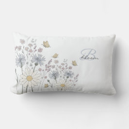 Wildflowers and butterfly ランバークッション