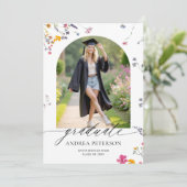 Wildflowers Arch Calligraphy 卒業写真 案内状 (スタンド正面)
