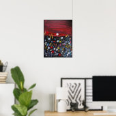 Wildflowers at Sunset Painting by Alfred Fox ポスター (ホームオフィス)
