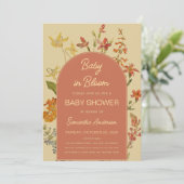 Wildflowers Baby in Bloom シャワーフローラルアーチ 招待状 (スタンド正面)