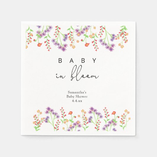 Wildflowers - Baby in bloom スタンダードカクテルナプキン (正面)