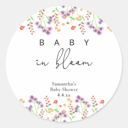 Wildflowers - Baby in bloom ラウンドシール (正面)