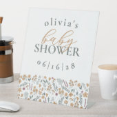 Wildflowers Baby Shower Pedestal Sign - Orange 台座サイン (インサイチュ)