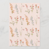 Wildflowers Baptism Pink Floral Watercolor Girl  招待状 (裏面)