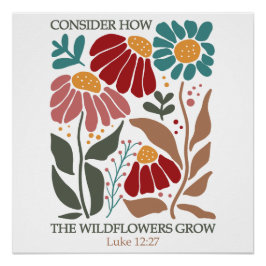 Wildflowers Bible Verse ポスター