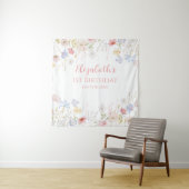 WILDFLOWERS Birthday party Backdrop banner タペストリー (インサイチュ)