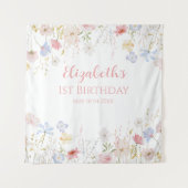 WILDFLOWERS Birthday party Backdrop banner タペストリー (正面)