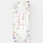 WILDFLOWERS Birthday party Backdrop banner 横断幕 (縦)