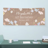 WILDFLOWERS Birthday party Backdrop banner carft 横断幕 (トレードショー)