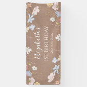 WILDFLOWERS Birthday party Backdrop banner carft 横断幕 (縦)
