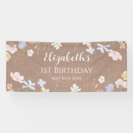 WILDFLOWERS Birthday party Backdrop banner carft 横断幕