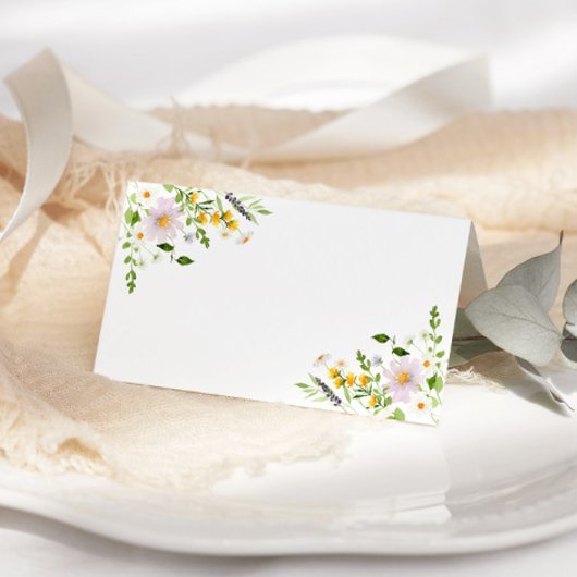Wildflowers blank wedding place cards