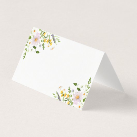 Wildflowers blank wedding place cards (正面)