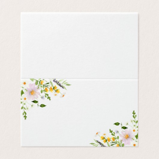 Wildflowers blank wedding place cards (外部フラット)