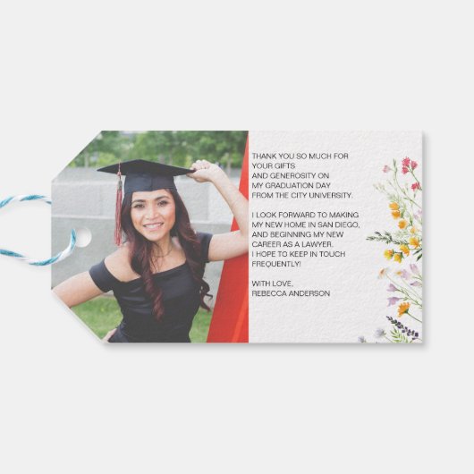 Wildflowers boho Graduationありがとうございました ギフトタグ (裏面横)