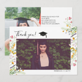 Wildflowers boho Graduationありがとうございました サンキューカード