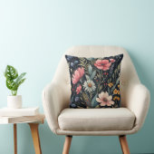 Wildflowers Botanical Inspiration Black クッション (椅子)