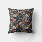 Wildflowers Botanical Inspiration Black クッション (裏面)