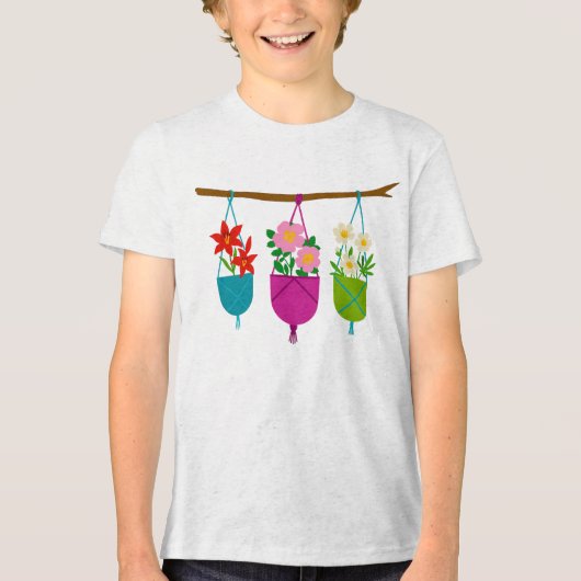 WILDFLOWERS: Botanical Trio in Hanging Planters トライブレンドＴシャツ (正面)