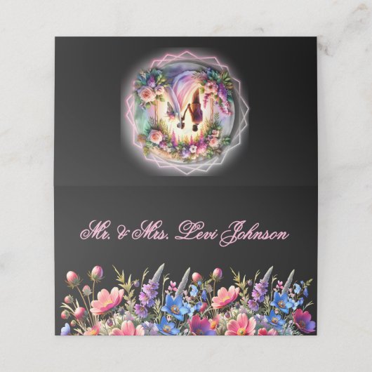 Wildflowers Botanical Wedding Seat Chart プレイスカード (外部開封)