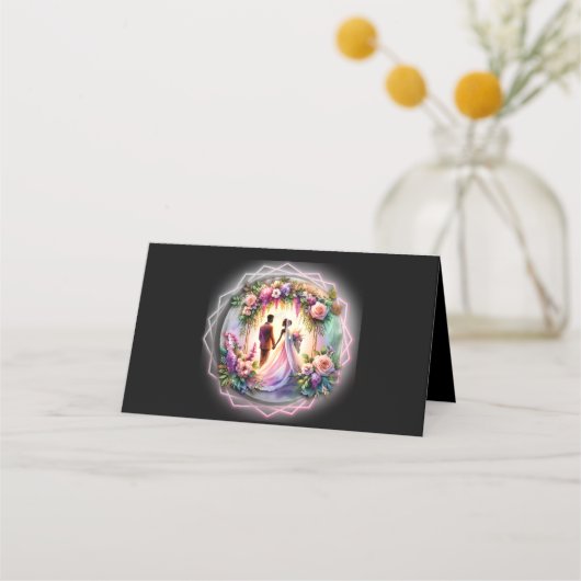 Wildflowers Botanical Wedding Seat Chart プレイスカード (裏面)