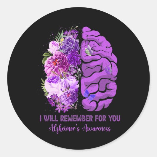 Wildflowers Brain Remember For You Alzheimer ラウンドシール (正面)